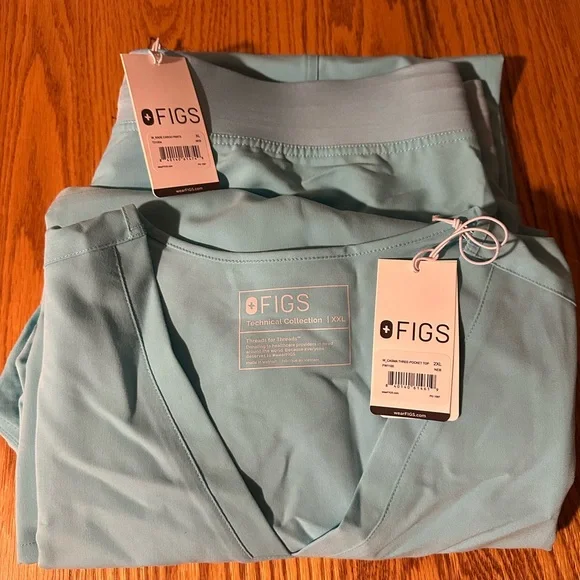 Figs Aqua Blue Scrub Set - Picture 1 of 1